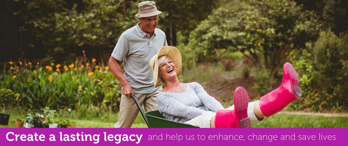 lasting legacy image, couple playing in garden