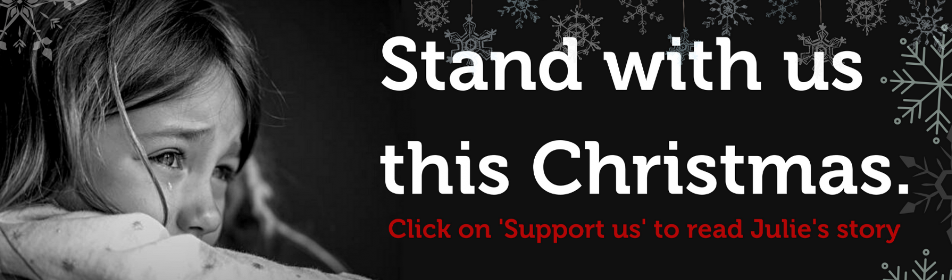 Julie  looking upset - Stand with Us this Christmas